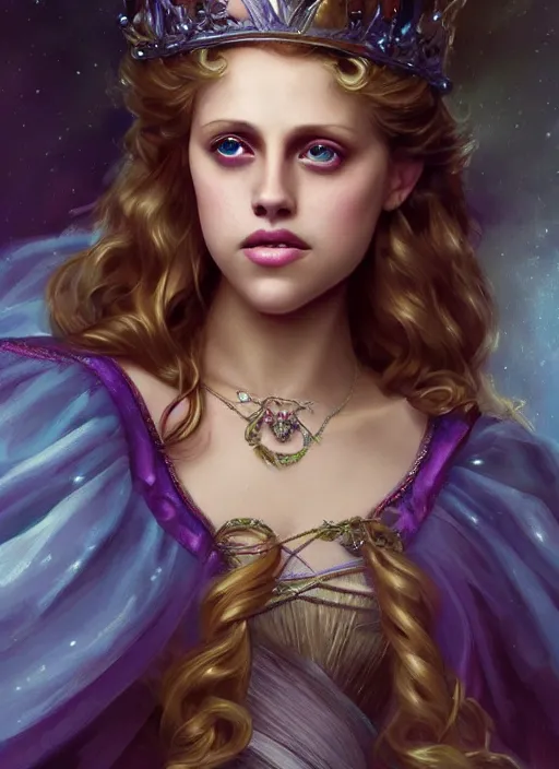 Image similar to beautiful young happy teresa palmer as the aurora sleeping beauty princess, closeup, d & d, fantasy, intricate, elegant, highly detailed, digital painting, artstation, concept art, matte, sharp focus, illustration, art by artgerm and greg rutkowski and alphonse mucha