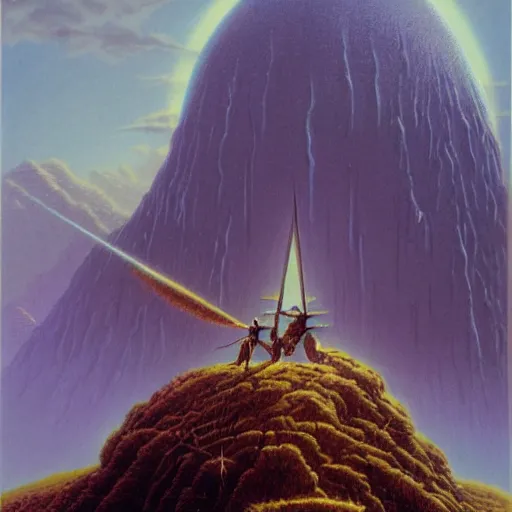 Prompt: fief of relentless autodidact menacing wage labour yoke, in the style of bruce pennington and jeff easley, 8 k resolution