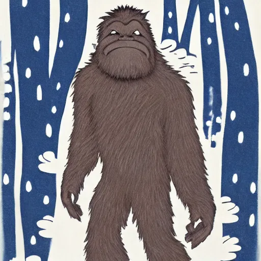 Image similar to Bigfoot, Hiroaki Tsutsumi style