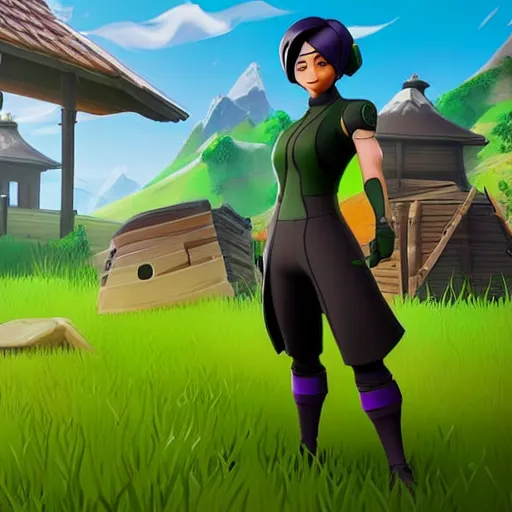 Image similar to toph beifong in fortnite, character render, full body shot, highly detailed, in game render