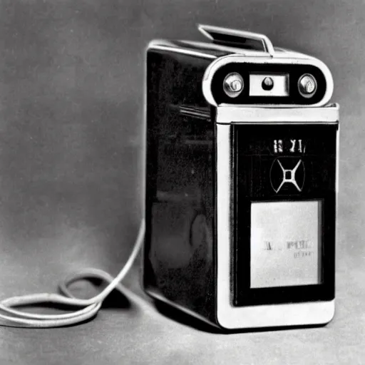 Image similar to a photo of an iPod portable radio, manufactured in the 1920s, 1925