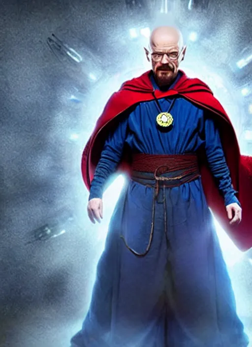 Prompt: walter white as dr strange, realistic, cinematic