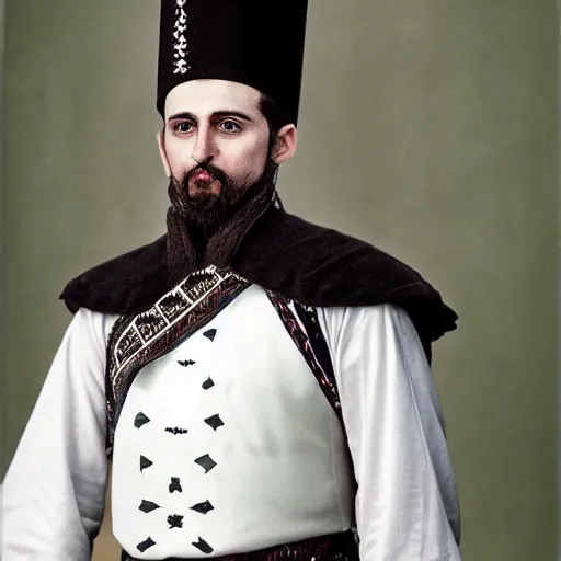 Prompt: a Circassian man in traditional dress