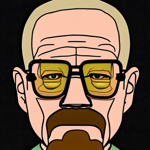 Image similar to a cell shaded cartoon still of walter white