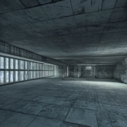 Image similar to brutalist fortress interior design ominous dark powerful giant open space high quality octane render