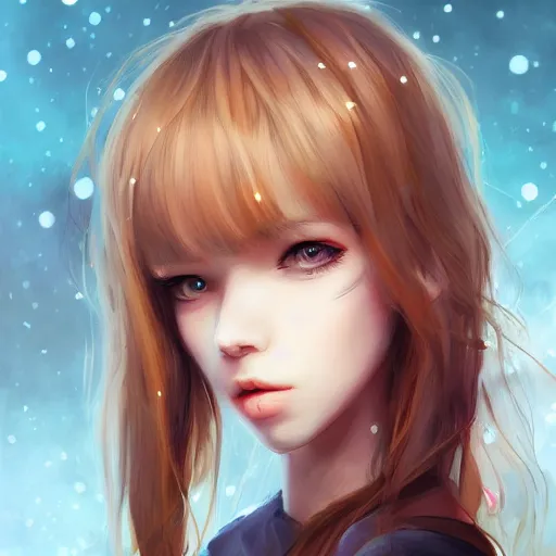 Image similar to cute girl Aeolian character art drawn in art style of WLOP full HD 4K highest quality realistic beautiful gorgeous natural WLOP artist painting