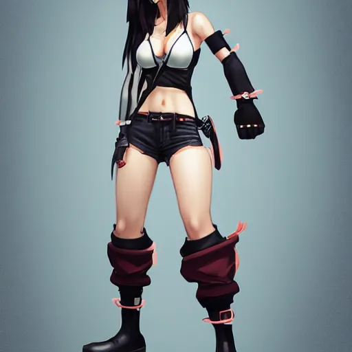 Image similar to alternate outfit of tifa lockhart by wlop, rossdraws, mingchen shen, bangkuart, sakimichan, yan gisuka, jeongseok lee, artstation, 4k