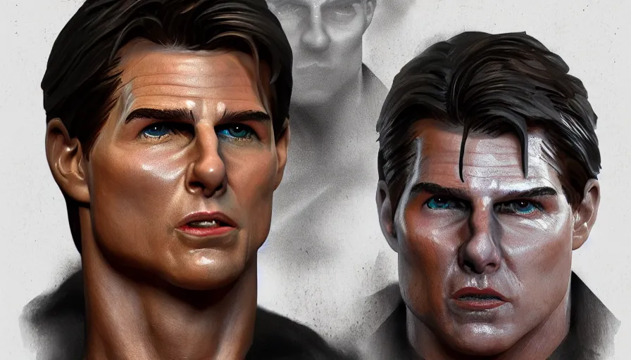 Image similar to hand painted figurine of tom cruise as ghostface from scream, hyperdetailed, artstation, cgsociety, 8 k