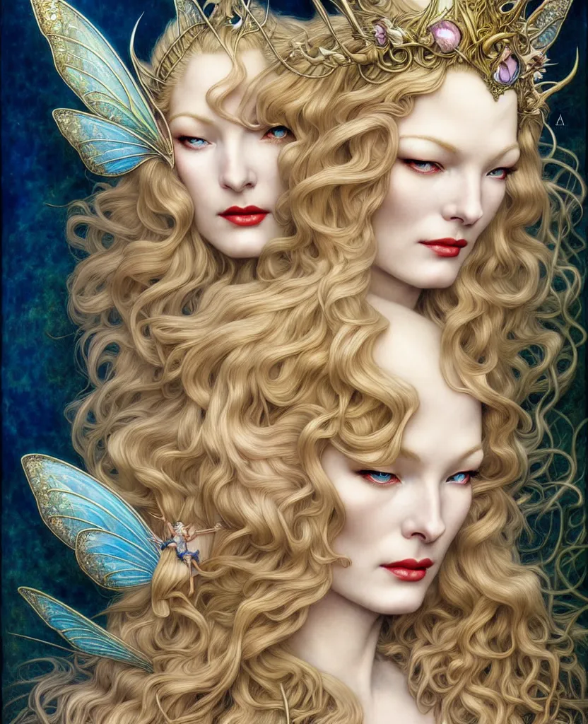 Prompt: realistic detailed portrait of Veronica Lake as Fairy Queen by Yoshitaka Amano, Charlie Bowater, Karol Bak, Greg Hildebrandt, Jean Delville, and Mark Brooks, Art Nouveau, Pre-Raphaelite, Gothic Revival, D&D, fantasy, highly detailed, beautiful face, realistic body structure, digital painting, artstation, smooth, sharp focus, exquisite fine details, 4k resolution, large motifs, hyper realistic, 8k image, 3D, supersharp, perfect symmetry, High Definition, Octane render in Maya and Houdini, light, shadows, reflections, photorealistic, masterpiece, smooth gradients, no blur, sharp focus, photorealistic, insanely detailed and intricate, cinematic lighting, Octane render, epic scene, 8K