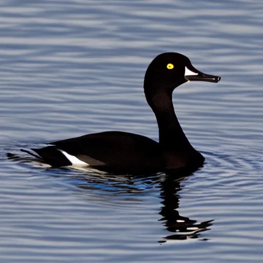 Prompt: long-necked duck wearing a choker