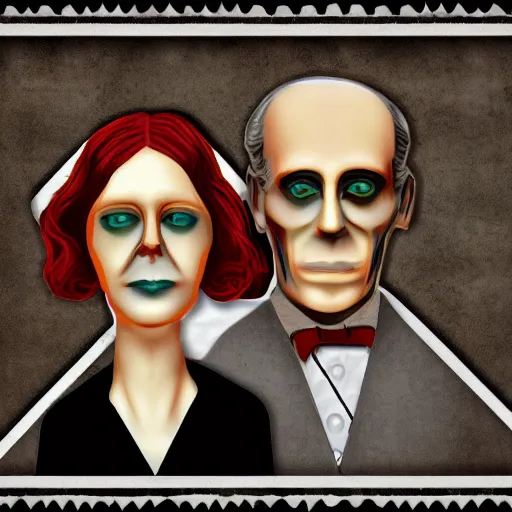 Prompt: american computerized gothic, digital art