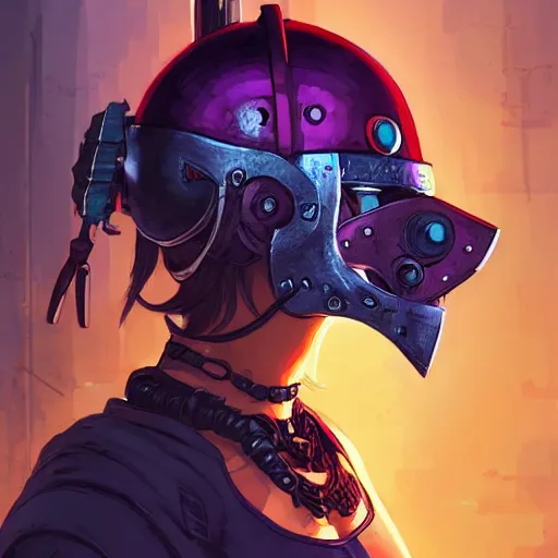 Image similar to cyberpunk viking helmet mask warrior goddess robot ninja fantasy, art gta 5 cover, official fanart behance hd artstation by jesper ejsing, by rhads, makoto shinkai and lois van baarle, ilya kuvshinov, ossdraws