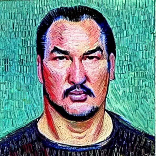 Prompt: steven seagal in the style of a van gogh painting