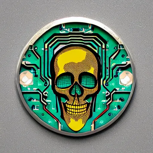 Image similar to “digital printed circuit board in shape of skull”
