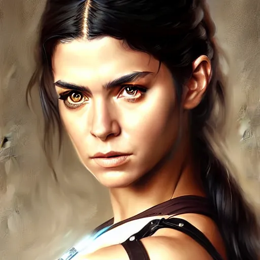 Image similar to digital art, portrait of octavia blake in the 100 tv show, by artgerm, by krenz cushart, by peter kemp, by ross tran