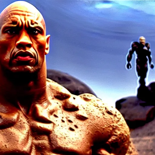 Image similar to the rock as a stone golem, soldier, still from the movie starship troopers