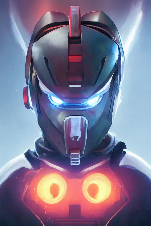 Image similar to epic mask helmet robot ninja portrait stylized as fornite style game design fanart by concept artist gervasio canda, behance hd by jesper ejsing, by rhads, makoto shinkai and lois van baarle, ilya kuvshinov, rossdraws global illumination radiating a glowing aura global illumination ray tracing hdr render in unreal engine 5