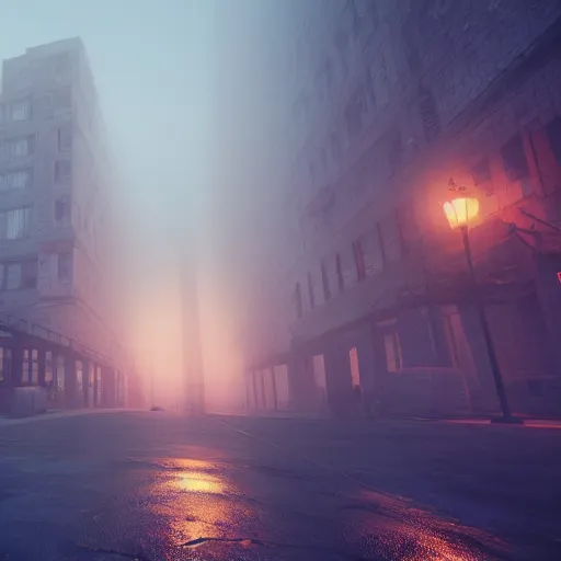 Image similar to a city hewn from meat and bones, night time, foggy, eerie lighting, 4k, unreal engine, artstation, photorealistic