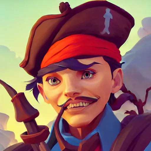 Image similar to painting jack the pirate on sea of thieves game avatar hero smooth face median photoshop filter cutout vector behance hd by jesper ejsing, by rhads, makoto shinkai and lois van baarle, ilya kuvshinov, rossdraws, illustration, art by ilya kuvshinov and gustav klimt