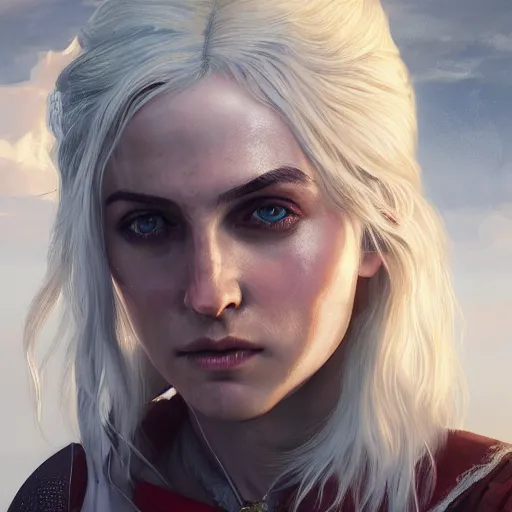 Image similar to ciri from the witcher 3 video game, huggy wuggy from poppy playtime video game, fullbody, ultra high detailed, glowing lights, oil painting, greg rutkowski, charlie bowater, beeple, unreal 5, daz, hyperrealistic, octane render, rpg portrait, dynamic lighting, fantasy art, beautiful face