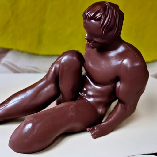 Image similar to man made of chocolate melting