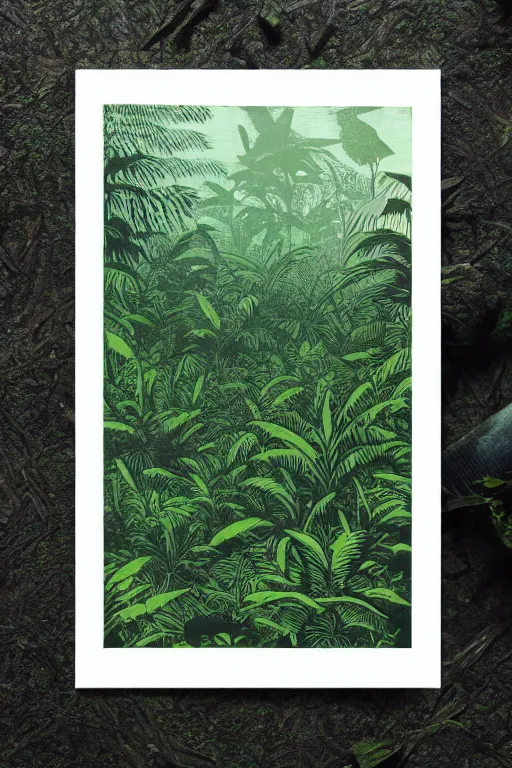 Prompt: a beautiful woodcut print of a lush jungle, 8 k, frostbite 3 engine, cryengine, dof, trending on artstation, digital art, crepuscular ray, art by valerie lueth and tugboat printshop