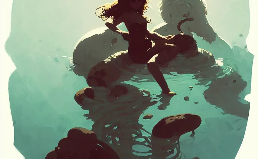 Prompt: celtic naturepunk by atey ghailan, by greg rutkowski, by greg tocchini, by james gilleard, by joe fenton, by kaethe butcher, dynamic lighting, gradient light blue, brown, blonde cream and white color scheme, grunge aesthetic