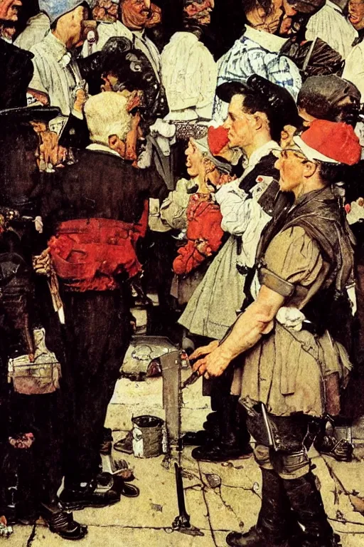 Image similar to Cronemberg painted by Norman Rockwell