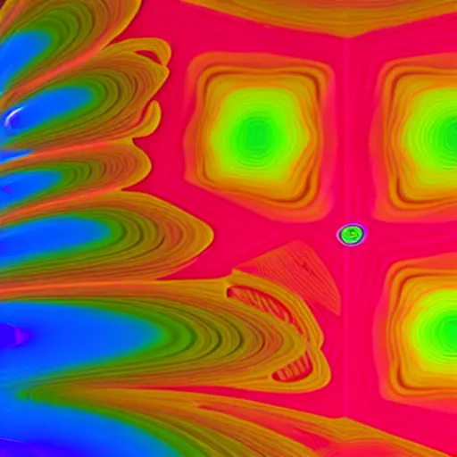 Image similar to a Fluid Simulation of a space shuttle, large eddies, Colourful, CFD , Multiphase flow, hexagonal mesh