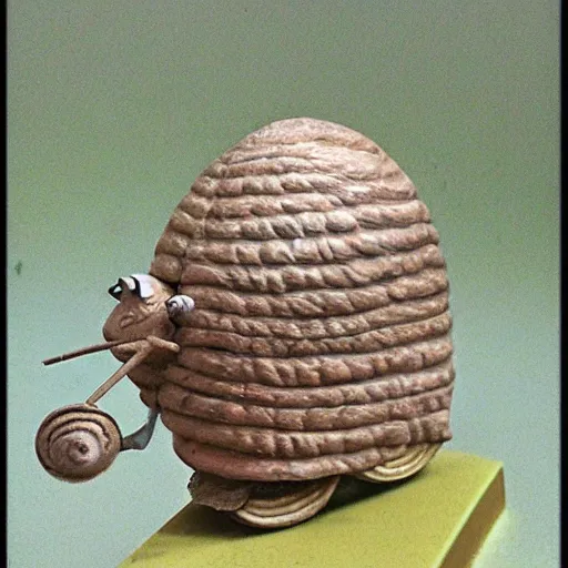 Prompt: robert wyatt in a snail shell, extremely detailed!!!