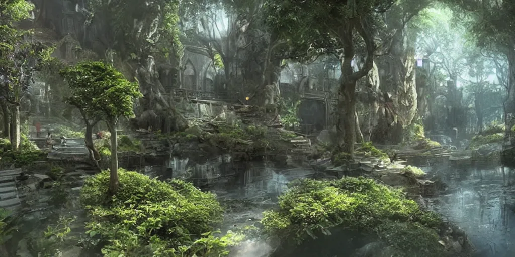 Prompt: such a lovely place ( such a lovely place ),, highly detailed vfx, cinematic, volumetric lighting,