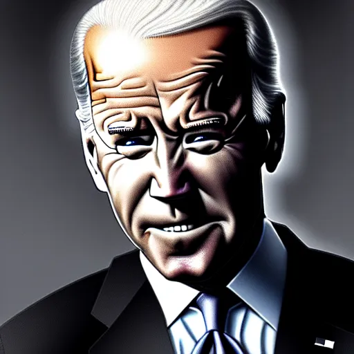 Image similar to Joe Biden looking sinister, by Tsutomu Nihei, highly detailed