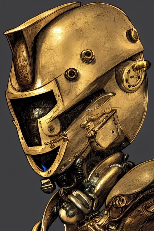 Image similar to steampunk helmet fantasy art mask robot ninja stylized digital illustration sharp focus, elegant intricate digital painting artstation concept art global illumination ray tracing advanced technology chaykin howard and campionpascale and cooke darwyn and davis jack