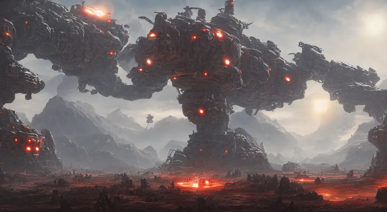 Prompt: a beautifully ultradetailed painting of the contra space war, monster, robot, army, the planet, bill rizer, by raphael lacoste, eddie del rio, 4 k, unreal engine, vray render, artstation