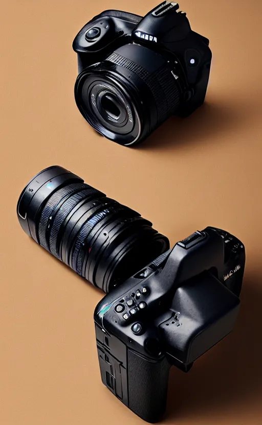 Image similar to a dslr camera ; designed by c. a. k. e., marc newsom, zaha hadid, blond ltd, layer design ; natural materials ; industrial design ; behance ; le manoosh ; pinterest ; if design award ; reddot design award