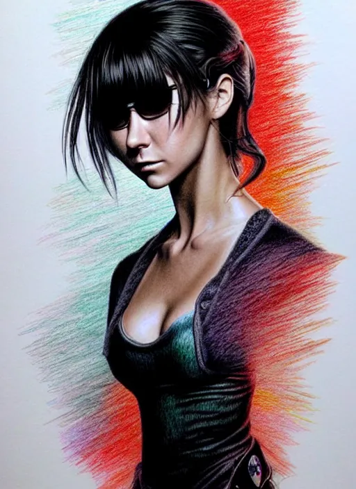 Image similar to ultra intricately composed color pencil illustration of nina dobrev in the movie leon the professional. beautiful shadowing, 3 d shadowing, reflective surfaces, illustrated completely, 8 k beautifully detailed pencil illustration, extremely hyper - detailed pencil illustration, intricate, epic composition, very very kawaii, masterpiece, bold complimentary colors. stunning masterfully illustrated by artgerm and range murata.