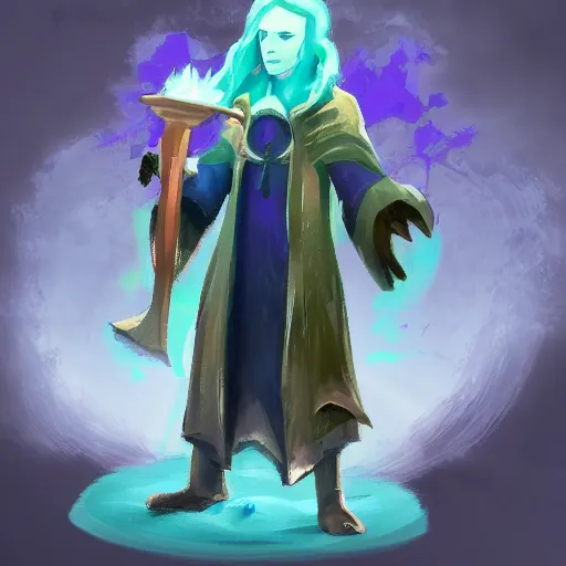 Image similar to 2 d concept game art of alchemical wizard