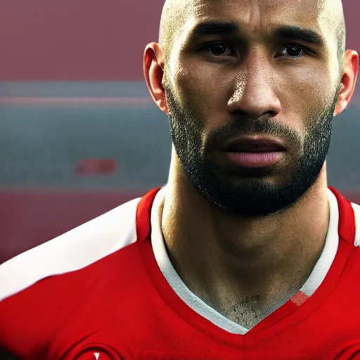 Image similar to a film still portrait of footballer terrence boyd, bald, finely detailed features, closeup at the face, perfect art, trending on pixiv fanbox, painted by greg rutkowski makoto shinkai takashi takeuchi studio ghibli akihiko yoshida