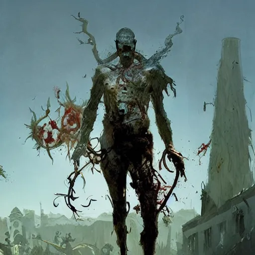 Image similar to zombie salvador dali geog darrow greg rutkowski