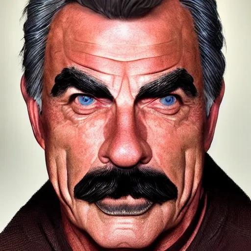 Prompt: The Lovechild of Tom Selleck and Sam Elliott, real life, hyperrealistic, ultra realistic, realistic, highly detailed, epic, HD quality, 8k resolution, body and headshot, front facing, front view, headshot and bodyshot, detailed face, very detailed face