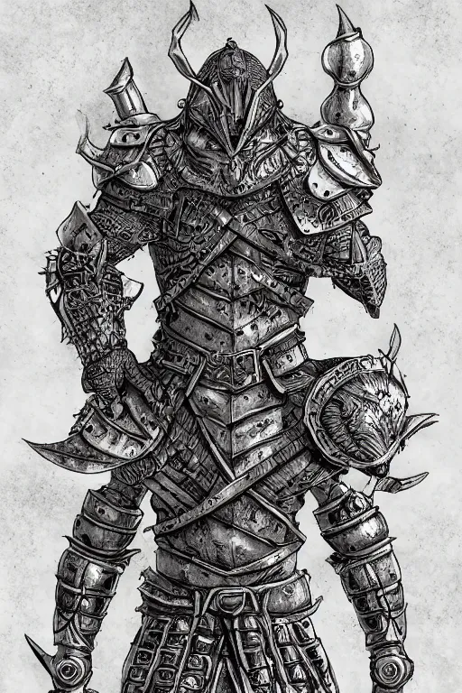 Image similar to human warrior, toad themed armour, bog, symmetrical, highly detailed, digital art, sharp focus, trending on art station, kentaro miura manga art style