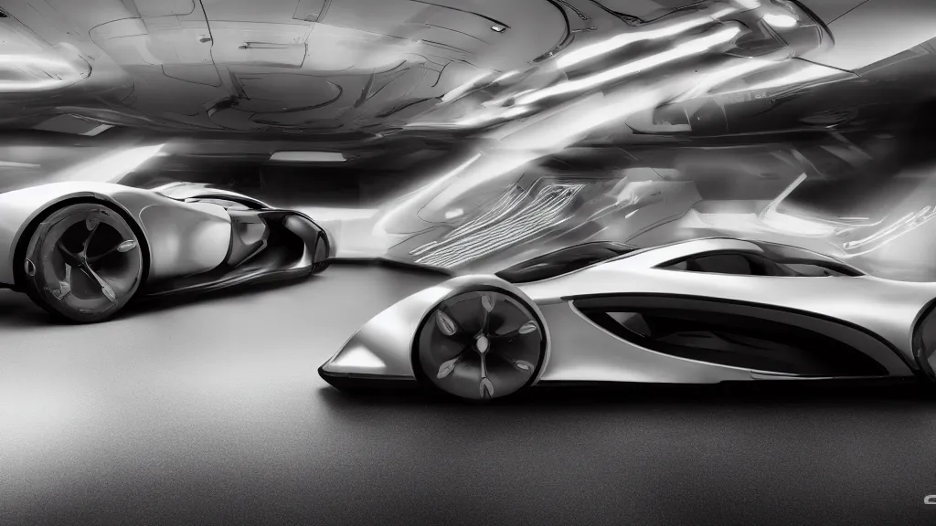 Prompt: photo of a mclaren scifi concept car, cinematic, fine details, symmetrical, 4 k