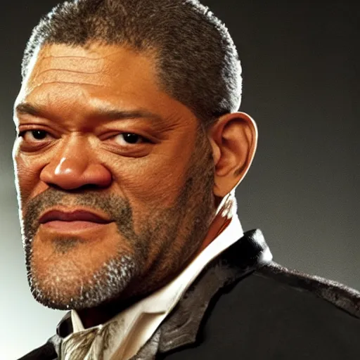 Prompt: laurence fishburne dressed as a burnt fish