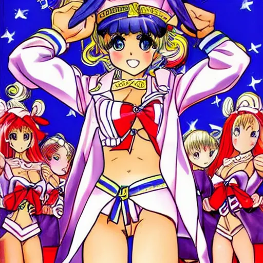 Image similar to The pretty, sailor-suited guardian who fights for Communism and Liberation, Bishoujo Senshi Britney Spears. Artwork by Naoko Takeuchi.