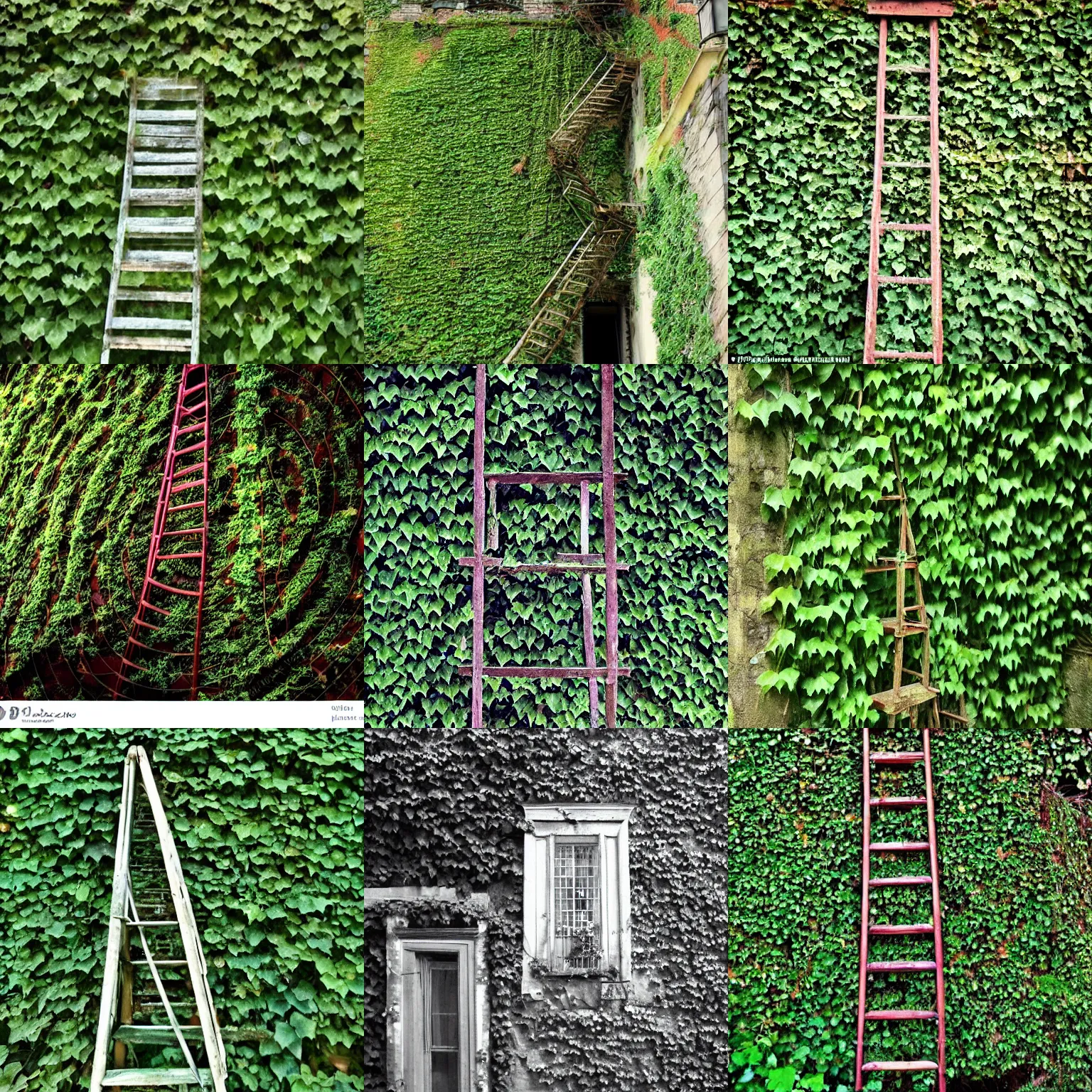 Prompt: There is a silk ladder unrolled across the ivy There is That leaning over the precipice Of the hopeless fusion of your presence and absence I have found the secret