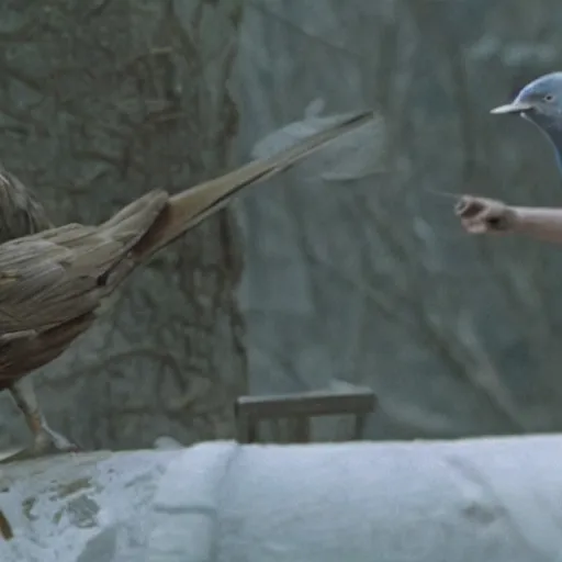 Image similar to Live Action Still of Jerma985 in The Birds (film), real life, hyperrealistic, ultra realistic, realistic, highly detailed, epic, HD quality, 8k resolution, body and headshot, film still