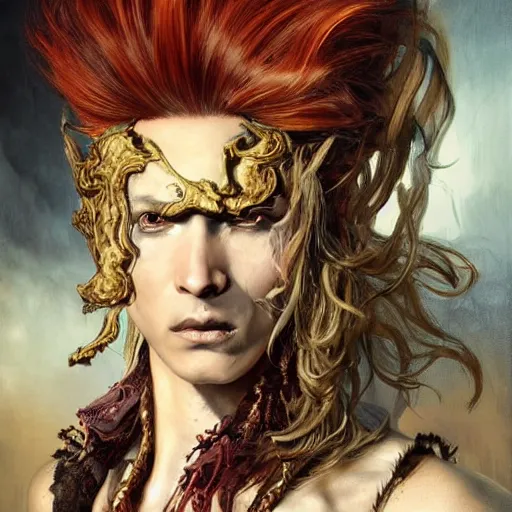 Image similar to portrait, headshot, insanely nice hair style, dramatic hair color, digital painting, of a old 17th century, old cyborg merchant, amber jewels, baroque, ornate clothing, scifi, realistic, hyperdetailed, chiaroscuro, concept art, art by Franz Hals and Jon Foster and Ayami Kojima and Amano and Karol Bak,