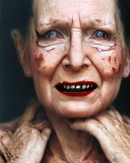 Prompt: the most evil person in the world, photo portrait by annie liebovitz