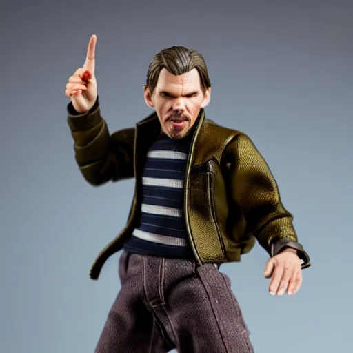 Prompt: ethan hawke action figure, studio lighting, product photography, detailed, toy