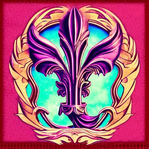 Image similar to fleur - de - lis, retrowave epic art, trending on art station